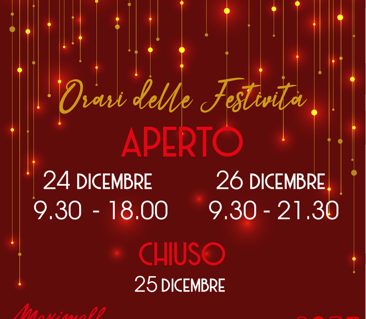 ❄ Orari delle Festività ❄

…