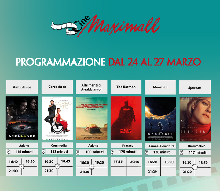Da 𝐂𝐢𝐧𝐞𝐌𝐚𝐱𝐢𝐦𝐚𝐥𝐥, da oggi a …