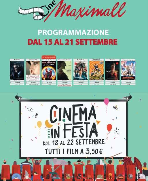 CINEMA IN FESTA 🥳
Dal 18 al…